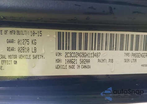 2016 Dodge Challenger Sxt from USA, damaged, VIN 2C3CDZAG9GH113487